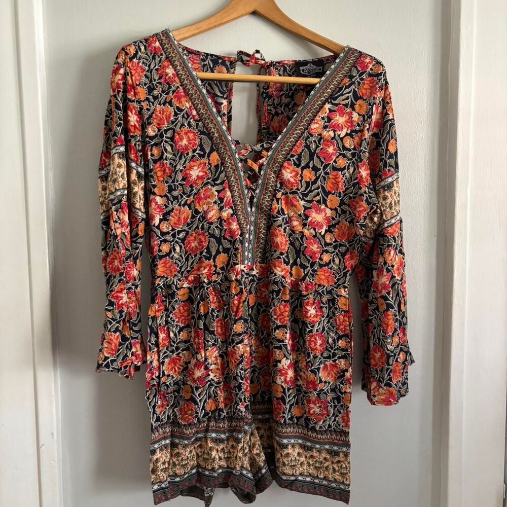Women's Floral Festival Long Sleeve Romper | New with Tags | XL